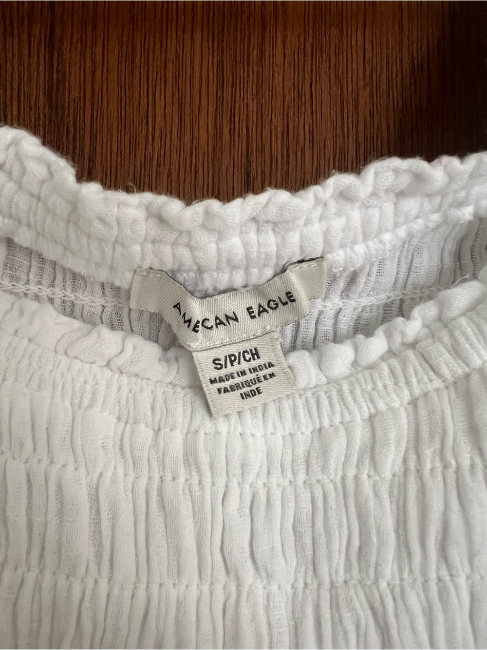 American Eagle Outfitters White Ruffle Tiered Smocked Off the Shoulder Dress - Picture 3 of 5